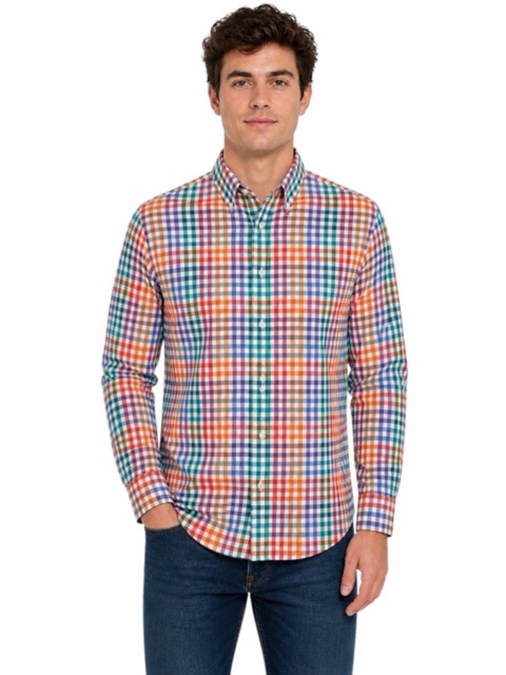 Charles Tyrwhitt Slim Fit Plaid Gingham Button Down‎ Shirt